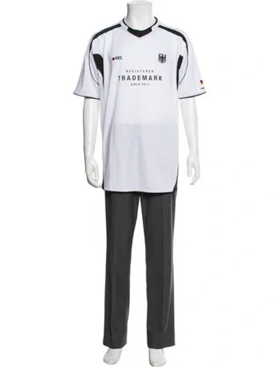 Pre-owned Vetements Graphic Print V-neck Jersey W/ Tags In White