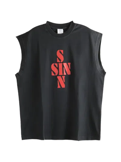 Vetements Graphic Sleeveless T-shirt In Black