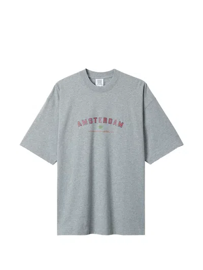 Vetements Graphic-print Distressed T-shirt In Gray
