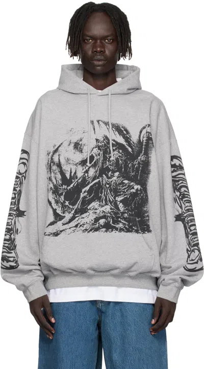 Vetements Gray Goth Oversized Hoodie