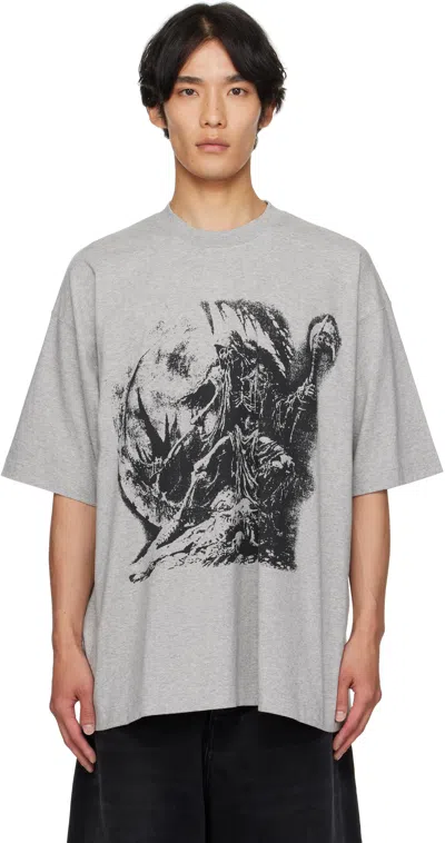 VETEMENTS GRAY GOTH OVERSIZED T-SHIRT