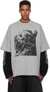 Vetements Goth Oversized Tee Grey Melange In Gray