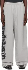 Vetements Gray Goth Sweatpants In Grey Melange