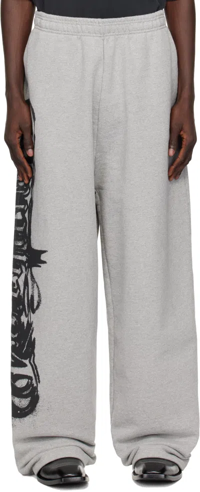 Vetements Gray Goth Sweatpants In Grey Melange