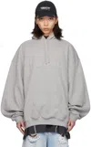 Vetements Gray Illusion Logo Hoodie In Grey Melange