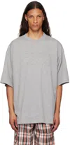 Vetements Gray Illusion Logo T-shirt In Grey Melange