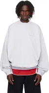 Vetements Gray Logo Oversized Sweatshirt In White