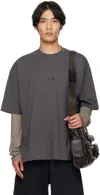 Vetements Gray Metal Logo Regular T-shirt In Gray