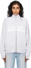 Vetements Gray Patched Zip-up Jacket In Gray