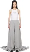 Vetements Gray Red Carpet Train Sweatpants In Grey Melange