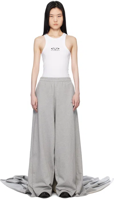 Vetements Grey Red Carpet Train Sweatpants In Grey Melange