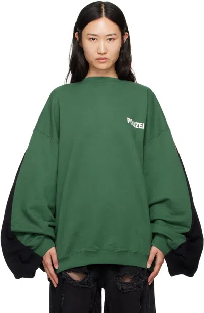 Vetements Green & Black Layered Sweatshirt In Green / Black