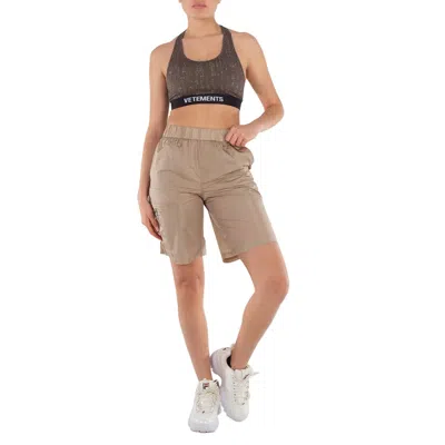 Vetements Green Code Print Sports Bra In Multi