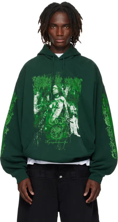 Vetements Green Cradle Of Filth 'nymphetamine' Oversized Hoodie In Gray