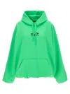 Vetements Oval Logo Hoodie With Drawstring Hood In Green