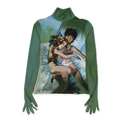 Vetements Green Styling Top With Gloves Tank Tops