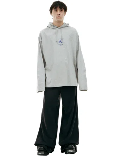 Vetements Grey Print Hoodie
