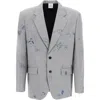 Vetements Grey Scribbled Tailored Jacket In Grey