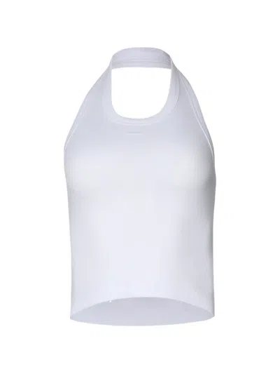 Vetements Halterneck Ribbed Tank Top In White