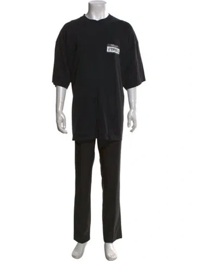 Pre-owned Vetements Hello My Name Is Graphic Print T-shirt In Black