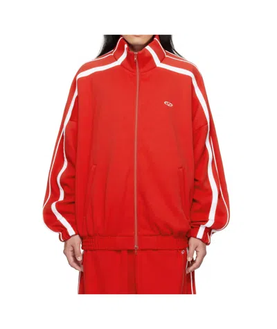 Vetements High Collar Long Sleeve Casual Jacket In Red