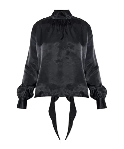 Vetements Open-back Turtleneck Top In Black