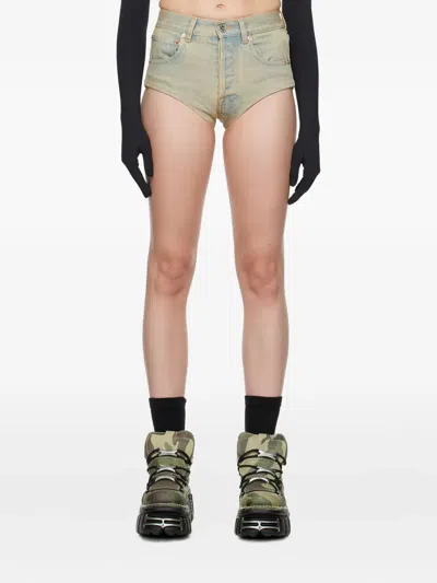 Vetements High-waisted Denim Shorts In Blue