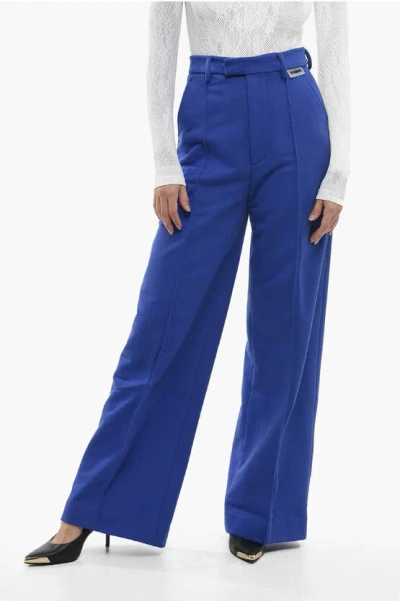 Vetements High-waisted Pants With Front Pleats In Blue