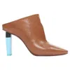 Vetements Highlighter Leather Heel Mules In Brown