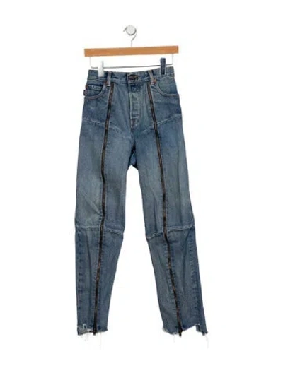 Pre-owned Vetements High-rise Straight Leg Jeans In Blue