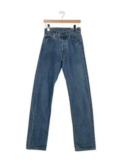 Pre-owned Vetements High-rise Straight Leg Jeans In Blue