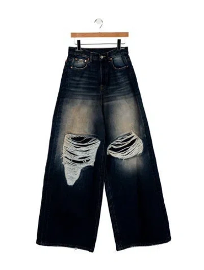 Pre-owned Vetements High-rise Wide Leg Jeans In Blue