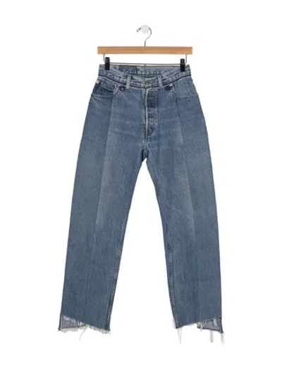 Pre-owned Vetements High-rise Wide Leg Jeans In Blue