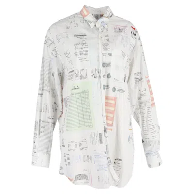 Vetements Hiver 2019 Receipt Button Up Shirt In White Cotton