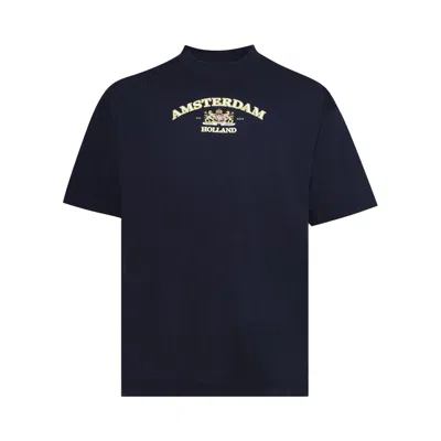 Pre-owned Vetements Holland Tourist T-shirt 'washed Out Navy' | Blue | Men's Size Xl