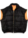 Vetements Hooded Logo Bomber Vest In Schwarz