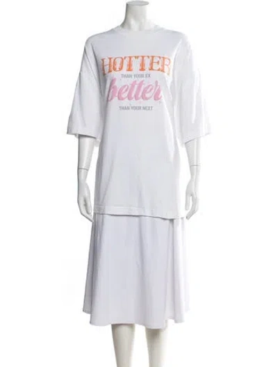 Pre-owned Vetements Hotter Than Your Ex Graphic Print T-shirt In White