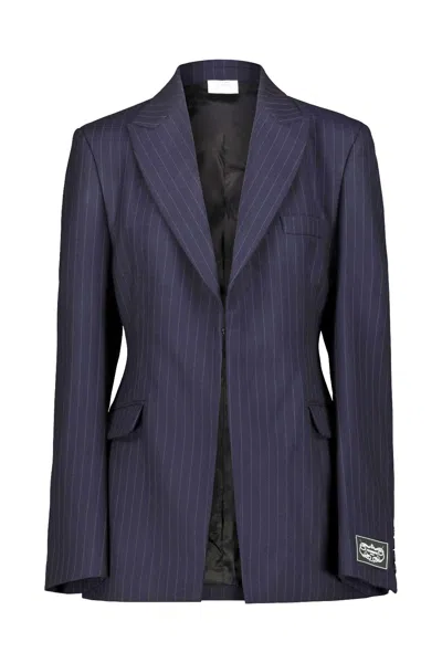 Vetements Hourglass Tailored Jacket In Navy