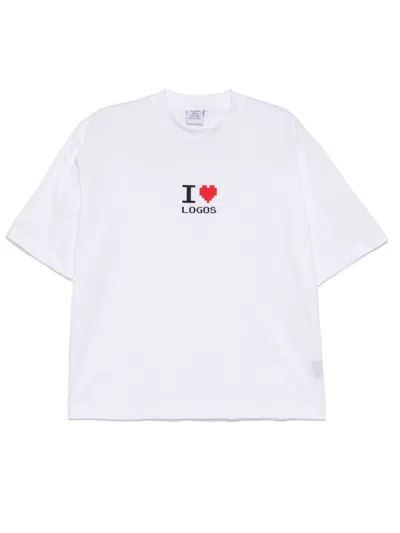 Vetements White 'i Love Logos' Cropped Boxy T-shirt