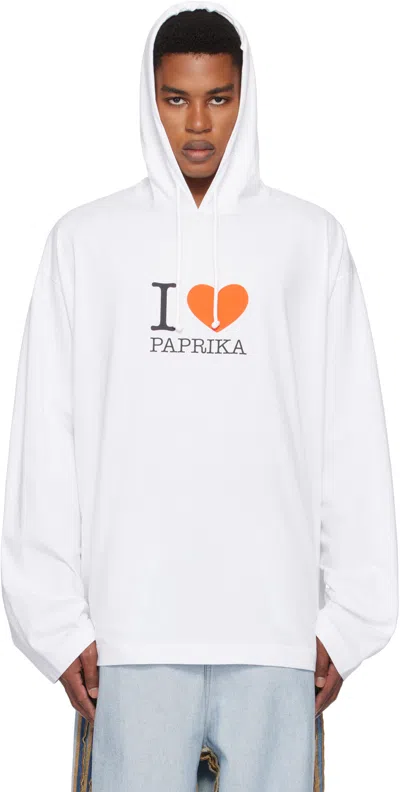 Vetements 'i Love Paprika' Hoodie In White