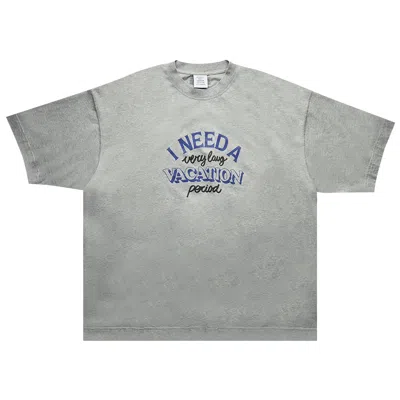 Pre-owned Vetements I Need A Vacation T-shirt 'grey Melange' | Men's Size M