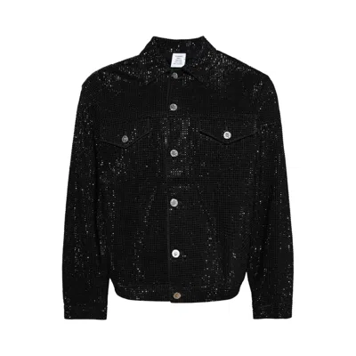 Pre-owned Vetements Iced-out Denim Jacket 'black/black' | Men's Size Xl