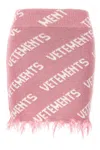 Vetements Woman Mini Skirt Pink Size S Merino Wool