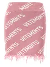 Vetements Monogram Wool-blend Miniskirt In Pink