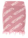 Vetements 'signature Lurex Monogram' Knit Skirt In Pink