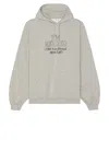 Vetements I'm Retired Oversized Hoodie In Grey Melange