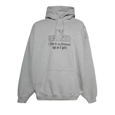 Pre-owned Vetements I'm Retired Oversized Hoodie 'grey Melange' | Men's Size L
