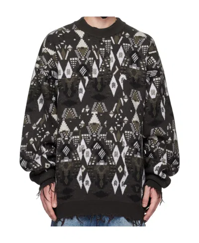 Vetements Gray Destroyed Sweater In Grey