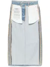 Vetements Reversible High-waisted Patch Pocket Skirt In Blue