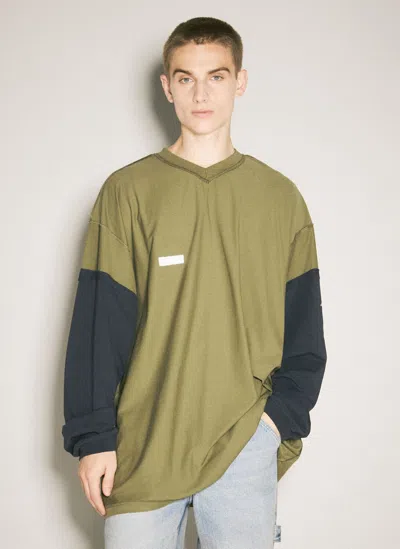 Vetements Inside-out Shark T-shirt In Green